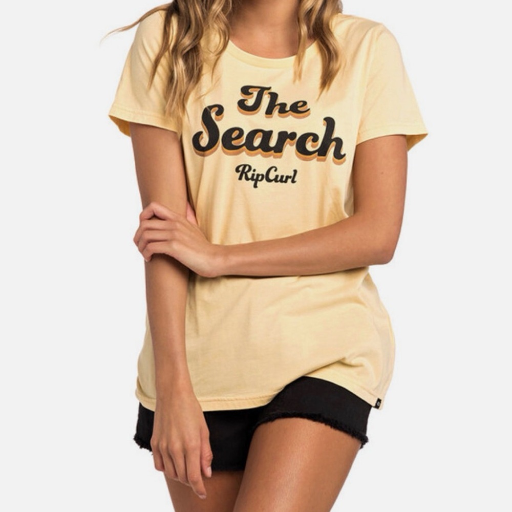 Rip Curl Pale Yellow 'The Search' Graphic Tee